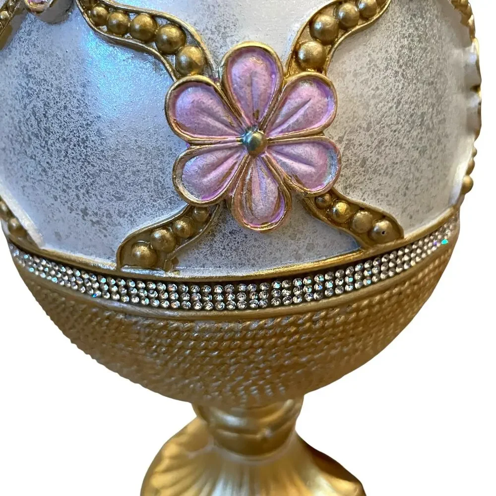 Rachel Zoe Easter Jeweled Rhinestone Embellished 3D Butterfly Pedestal Egg New